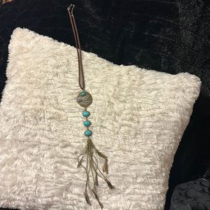 Western Leather Feather Necklace